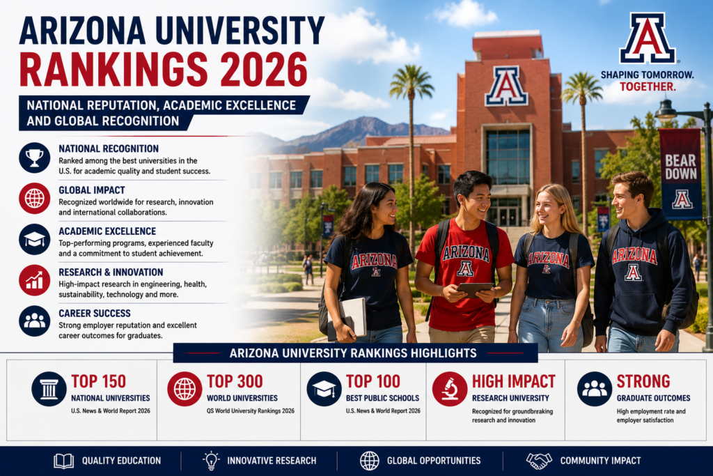 Arizona University Rankings 2026: National Reputation, Academic Excellence and Global Recognition